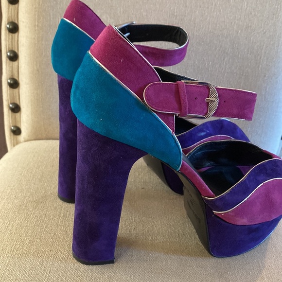Dolce Vita Purple and Teal Platform Heels - Picture 3 of 13